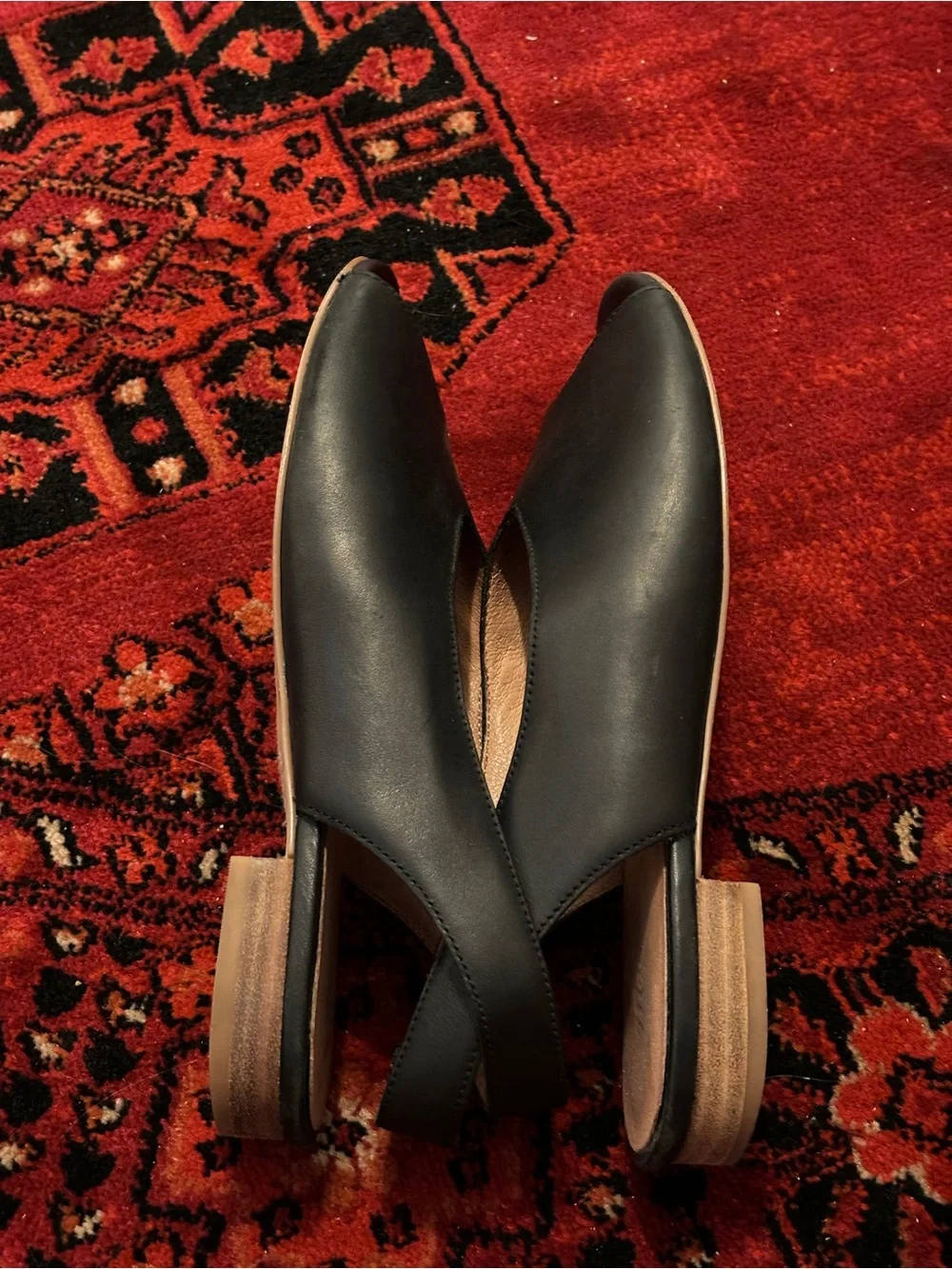 Madewell | Black Peep-Toe Slingback Flats | 7.5